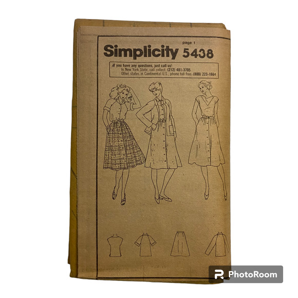 Simplicity 5438 John Weitz Dress Pattern Miss 14 Uncut - Picture 2 of 4
